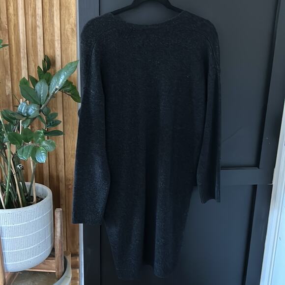 Vince Black V-Neck Sweater Dress - Picture 3 of 13